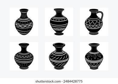 Vase silhouette vector art illustrator