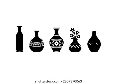 Vase Silhouette Vector Collection Set