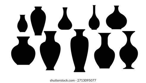 vase silhouette vector isolated on white background