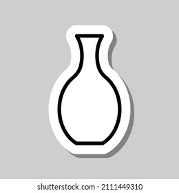 Vase simple icon vector. Flat desing. Sticker with shadow on gray background.ai