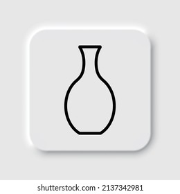 Vase simple icon vector. Flat desing. Neumorphism design.ai