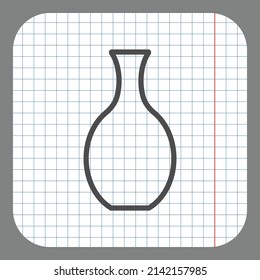 Vase simple icon vector. Flat desing. On graph paper. Grey background.ai
