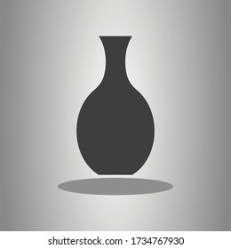 Vase simple icon vector with shadow. Flat desing