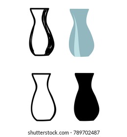 vase, sketch and silhouette