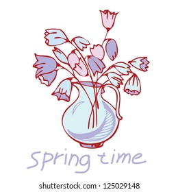 vase with spring flowers bouquet
