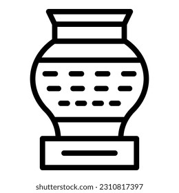Vase stand icon outline vector. Culture artwork. People gallery