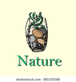 vase with stones