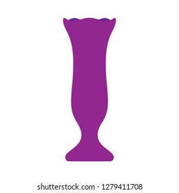 Vase style flat element closeup icon. Vector jug silhouette isolated white