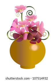 in a vase there is a beautiful bouquet from flowers