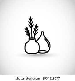 Vase thin line style vector icon