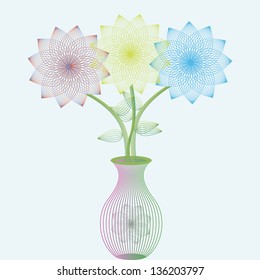 vase with three flowers