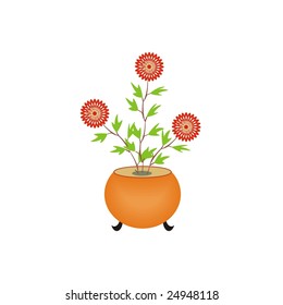 Vase with three flowers