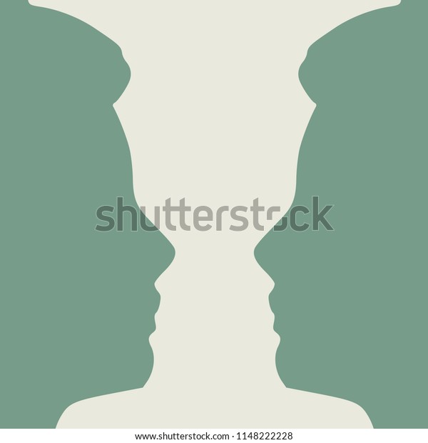 Vase Two Face Profile View Optical Stock Vector Royalty Free