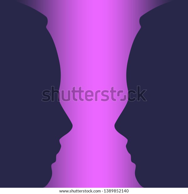 Vase Two Face Profile View Optical Stock Vector Royalty Free