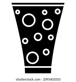 Vase, urn decorated with circles of different sizes. Vector icon, glyph, isolated