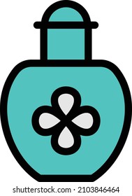 vase vector color line icon