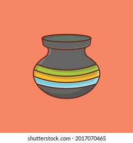 vase vector flat color icon