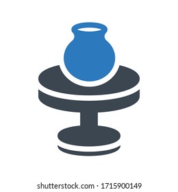 Icono de color de glifo vectorial de jarrón 