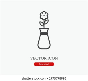 Vase vector icon.  Editable stroke. Symbol in Line Art Style for Design, Presentation, Website or Apps Elements. Pixel vector graphics - Vector