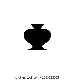vase vector icon. Kitchen utensils, clay bowls and pots. Isolated on white background.