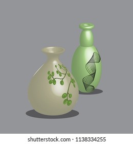 vase vector isolated gray background