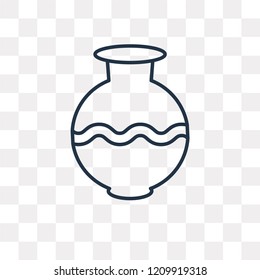 Vase vector outline icon isolated on transparent background, high quality linear Vase transparency concept can be used web and mobile