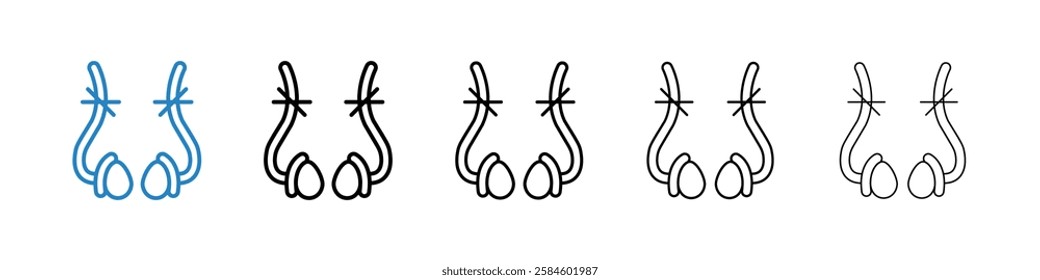 Vasectomy icons in five different stroke sizes