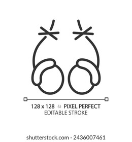 Vasectomy linear icon. Male sterilization, birth control methods. Permanent contraception, surgical operation. Thin line illustration. Contour symbol. Vector outline drawing. Editable stroke