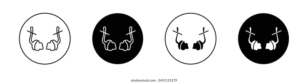 Vasectomy vector icon set in black filled and outlined style.