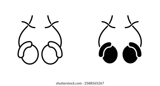 Vasectomy vectors icons set in filled and strokes on white background