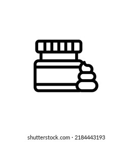 Vaseline Icon. Line Art Style Design Isolated On White Background