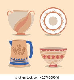 vases and dish ceramic style