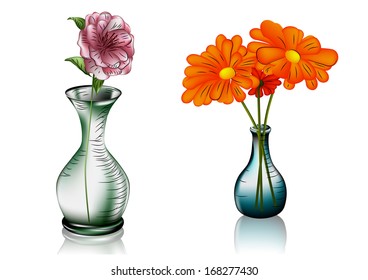  vases with flowers
