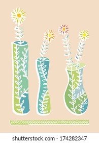 Vases and flowers