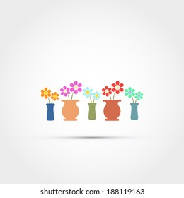 Vases with flowers 