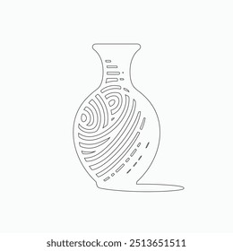 vases. Home interior decoration. Vector icon collection. Vases silhouettes of various shapes in thin line style,  Perfect for art, decoration, web design. Black lines create diverse shapes