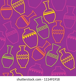 Vases retro seamless pattern