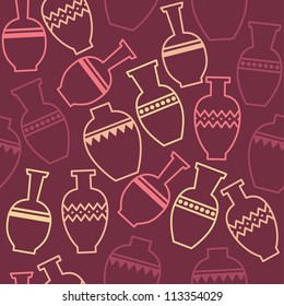 Vases retro seamless pattern