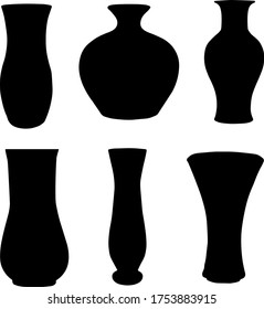 Vases in the set. Vector image