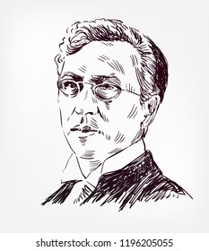 Vasily Kandinsky Vector Sketch Portrait