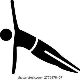 Vasisthasana) Line Icon Vector Design