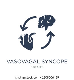 Vasovagal syncope icon. Trendy flat vector Vasovagal syncope icon on white background from Diseases collection, vector illustration