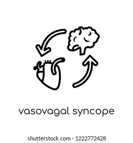 Vasovagal syncope icon. Trendy modern flat linear vector Vasovagal syncope icon on white background from thin line Diseases collection, editable outline stroke vector illustration