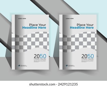 A vast collection of business vectors in a library. The design of the cover and layout of the brochure template