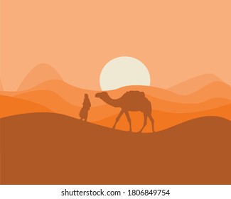 The vast desert with cactus
