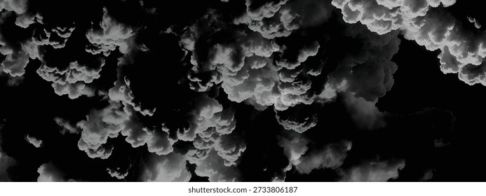 Un cielo vasto y surrealista lleno de suaves nubes ondulantes