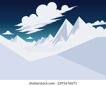 Vast white mountains landscape abstract background for your projects