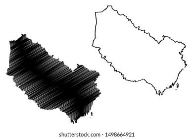 Vasterbotten County (Counties of Sweden, Kingdom of Sweden) map vector illustration, scribble sketch Västerbotten map