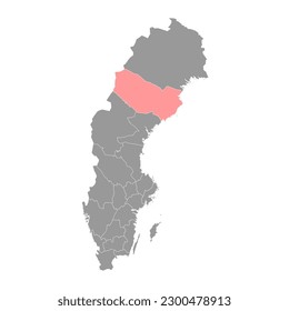 Vasterbotten county map, province of Sweden. Vector illustration.