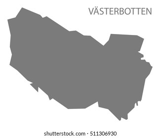 Vasterbotten Sweden Map grey